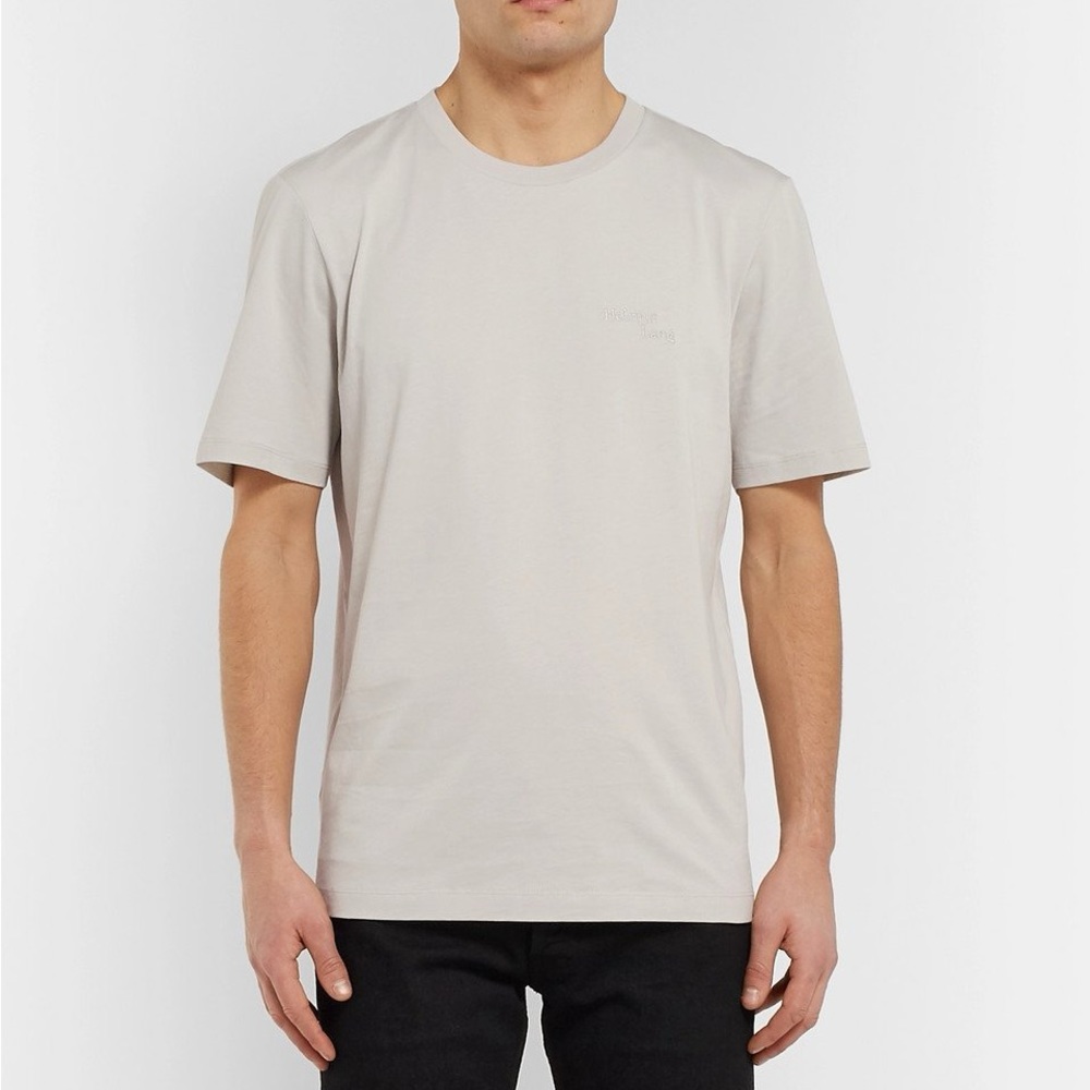 Helmut Lang - Stacked Logo-Embroidered Cotton-Jersey T-Shirt - Gray BNWT
